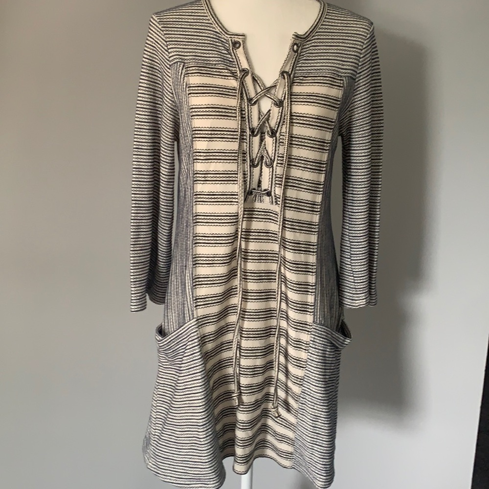 BCBG MaxAzria long sleeve stitched dress